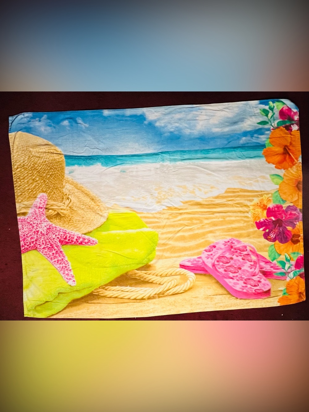 Serene Vacation Scene Beach Towel